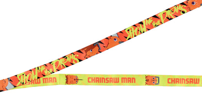 Chainsaw Man ID Lanyard Badge Holder w Pochita Rubber Pendant For Keys Keychain