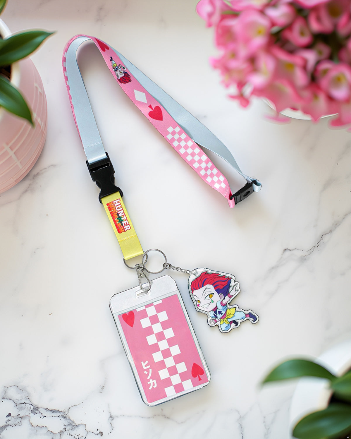 Hunter X Hunter Hisoka ID Badge Holder Breakaway Lanyard w/ Acrylic Keychain