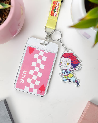 Hunter X Hunter Hisoka ID Badge Holder Breakaway Lanyard w/ Acrylic Keychain