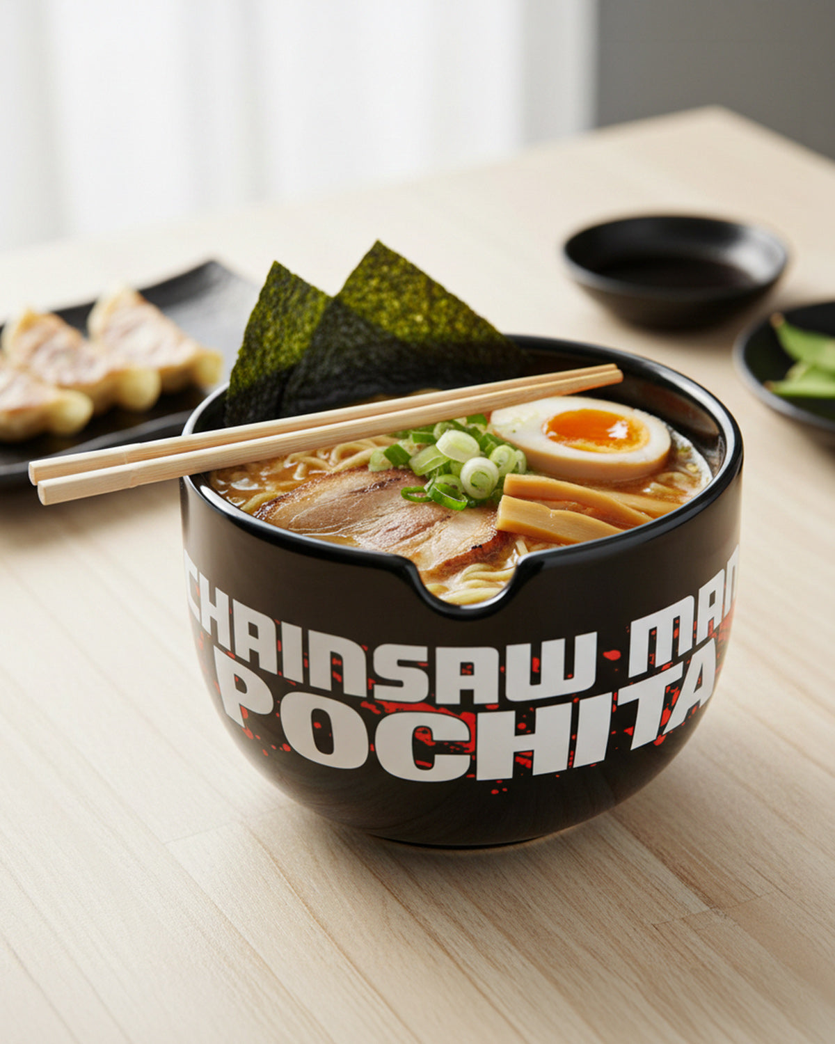 Chainsaw Man Pochita 14oz. Ramen Bowl with Bamboo Chopsticks Gift Box Set