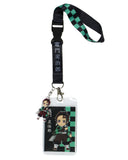 Demon Slayer Checkerboard Design Wrist Lanyard with ID Card and Plastic Charm