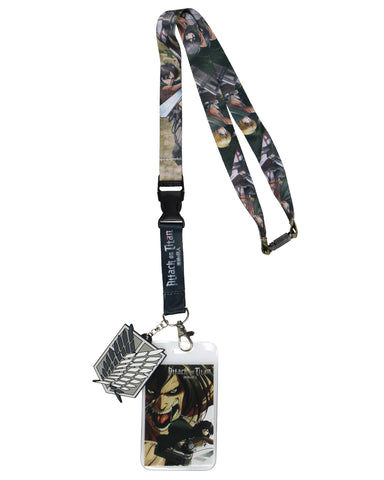 Attack On Titan Scout Regiment ID Lanyard Badge Holder with Rubber Pendant