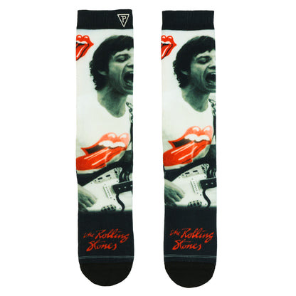 The Rolling Stones Crew Socks Men's Mick Jagger Sublimated 1-Pair Shoe Size 7-12