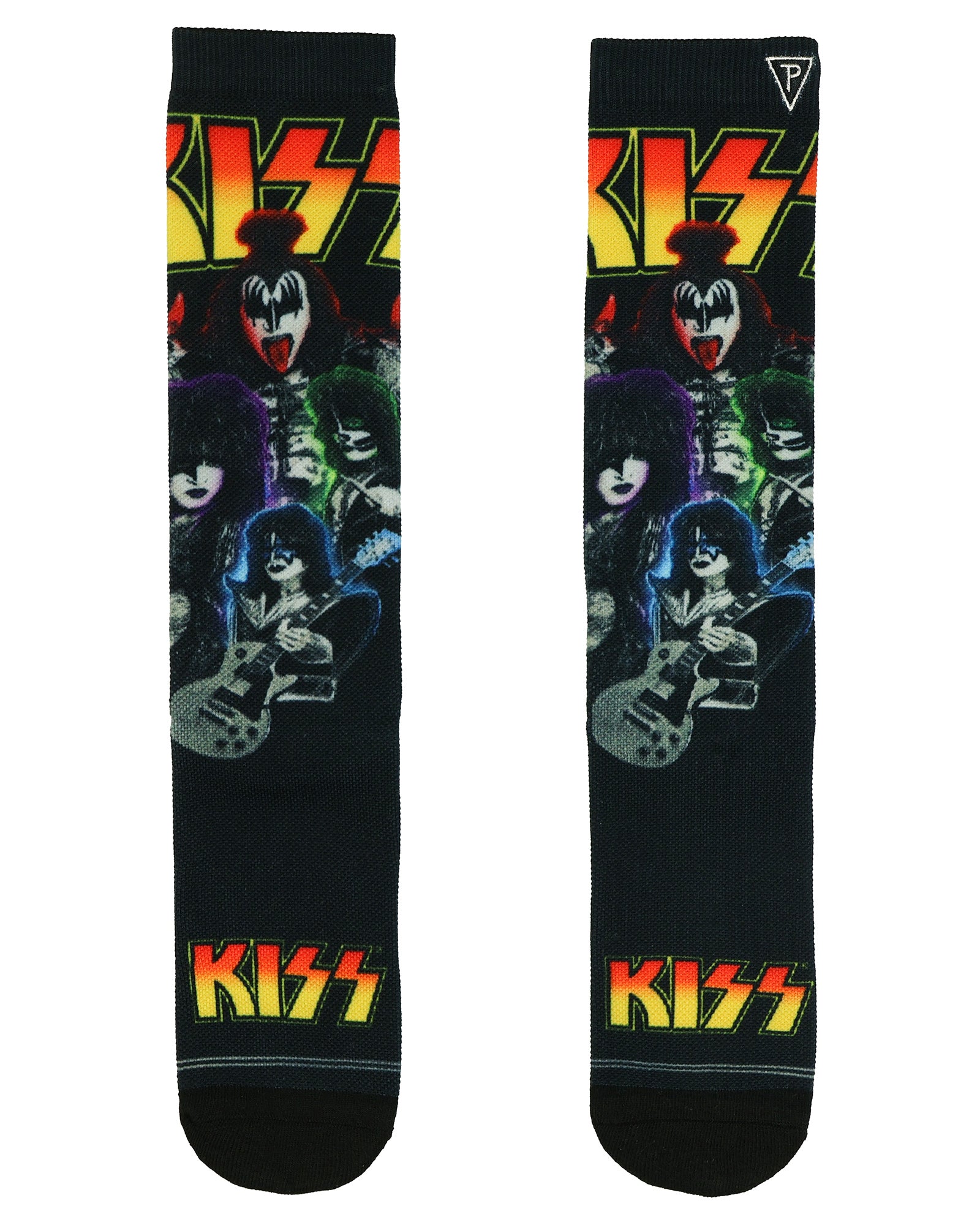 KISS Crew Socks Men's Rock Band Sublimated Portrait Design 1-Pair Size 7-12