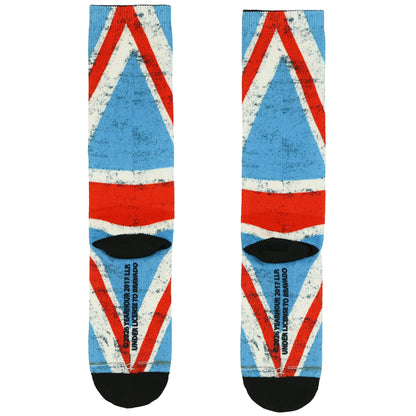 The Who Crew Socks Men's Union Jack Band Logo Sublimated 1-Pair Shoe Size 7-12