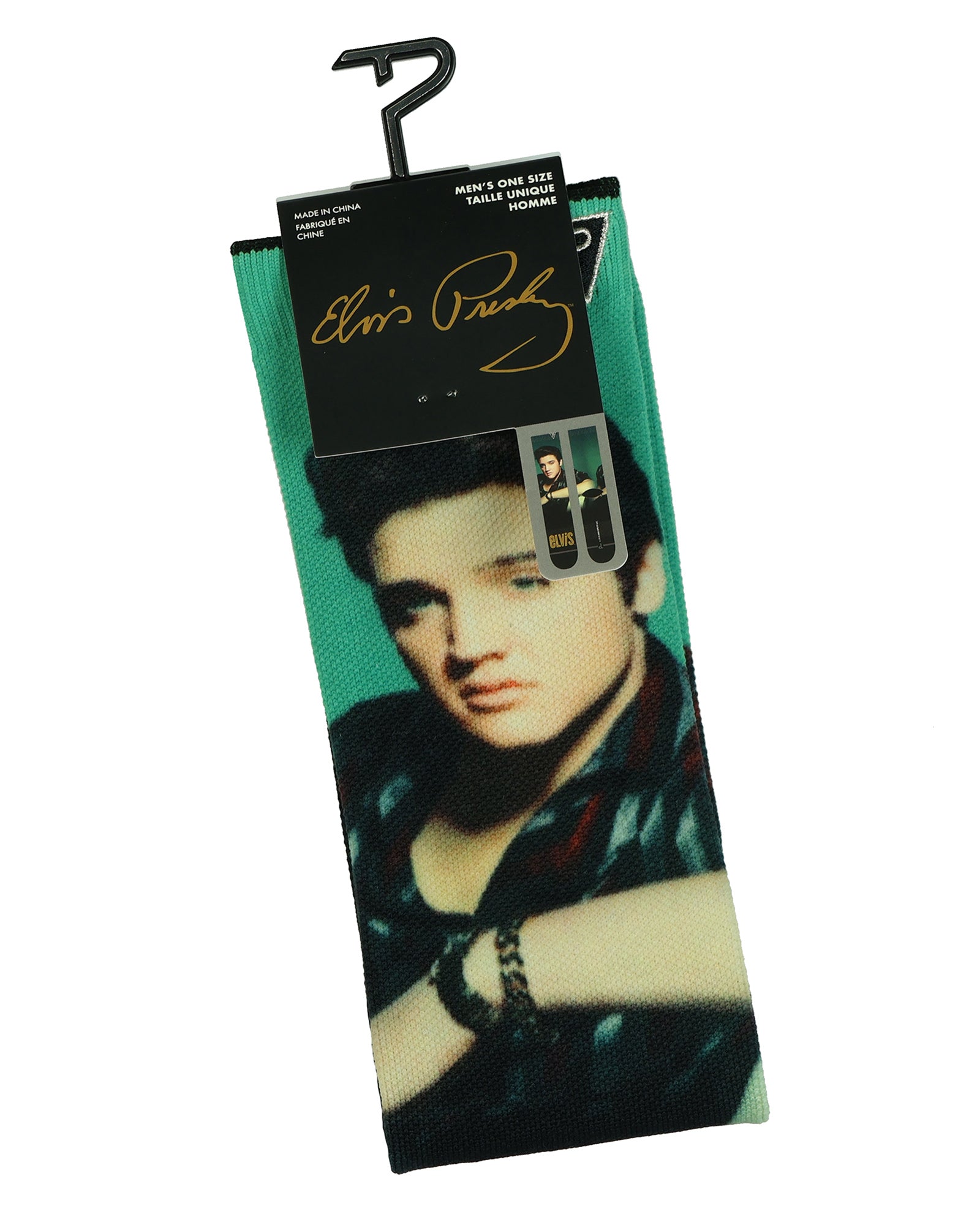 Elvis Presley Crew Socks Men's Portrait Sublimated Design 1-Pair Shoe Size 7-12