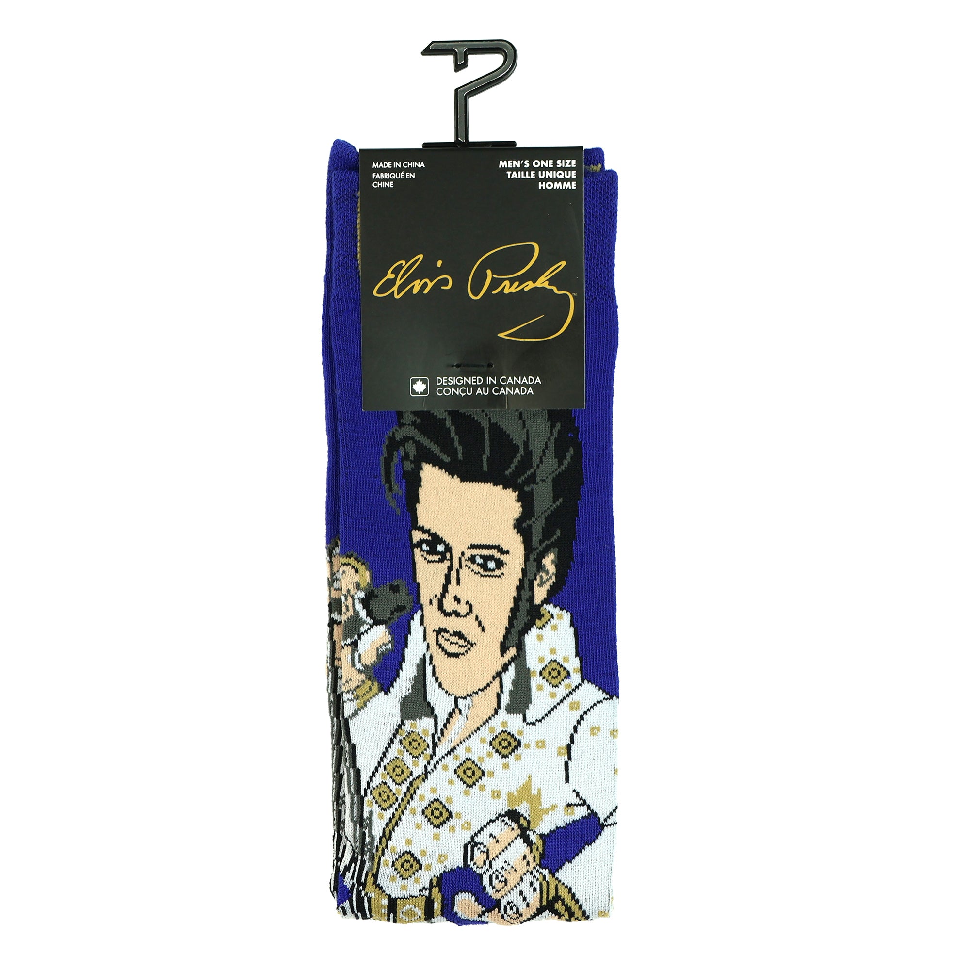Elvis Presley King of Rock and Roll Men's Mid-Calf Crew Socks, 1 Pair