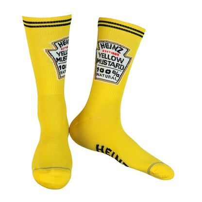 Heinz Crew Socks Ketchup and Mustard 2 Pair Food Graphic Design Shoe Size 7-12