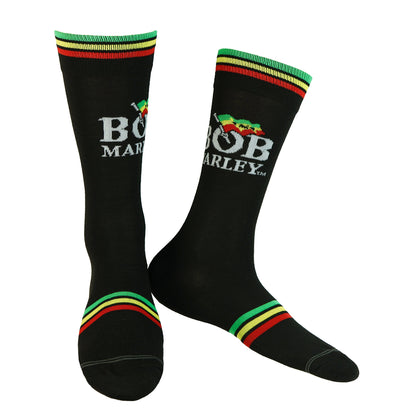 Bob Marley Crew Socks Men's Portrait Logo Graphic Design 2-Pack Shoe Size 7-12