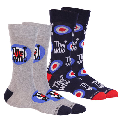 The Who Men's English Rock Band 2-Pack Mid-Calf Crew Socks, 2 Pair