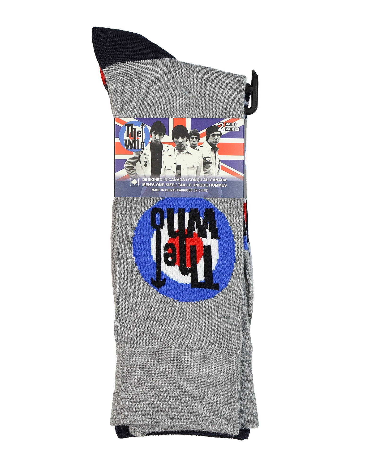 The Who Men's English Rock Band 2-Pack Mid-Calf Crew Socks, 2 Pair