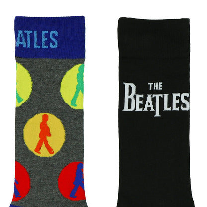 The Beatles Men's Logo Abbey Road Design 2-Pack Mid-Calf Crew Socks 2 Pair