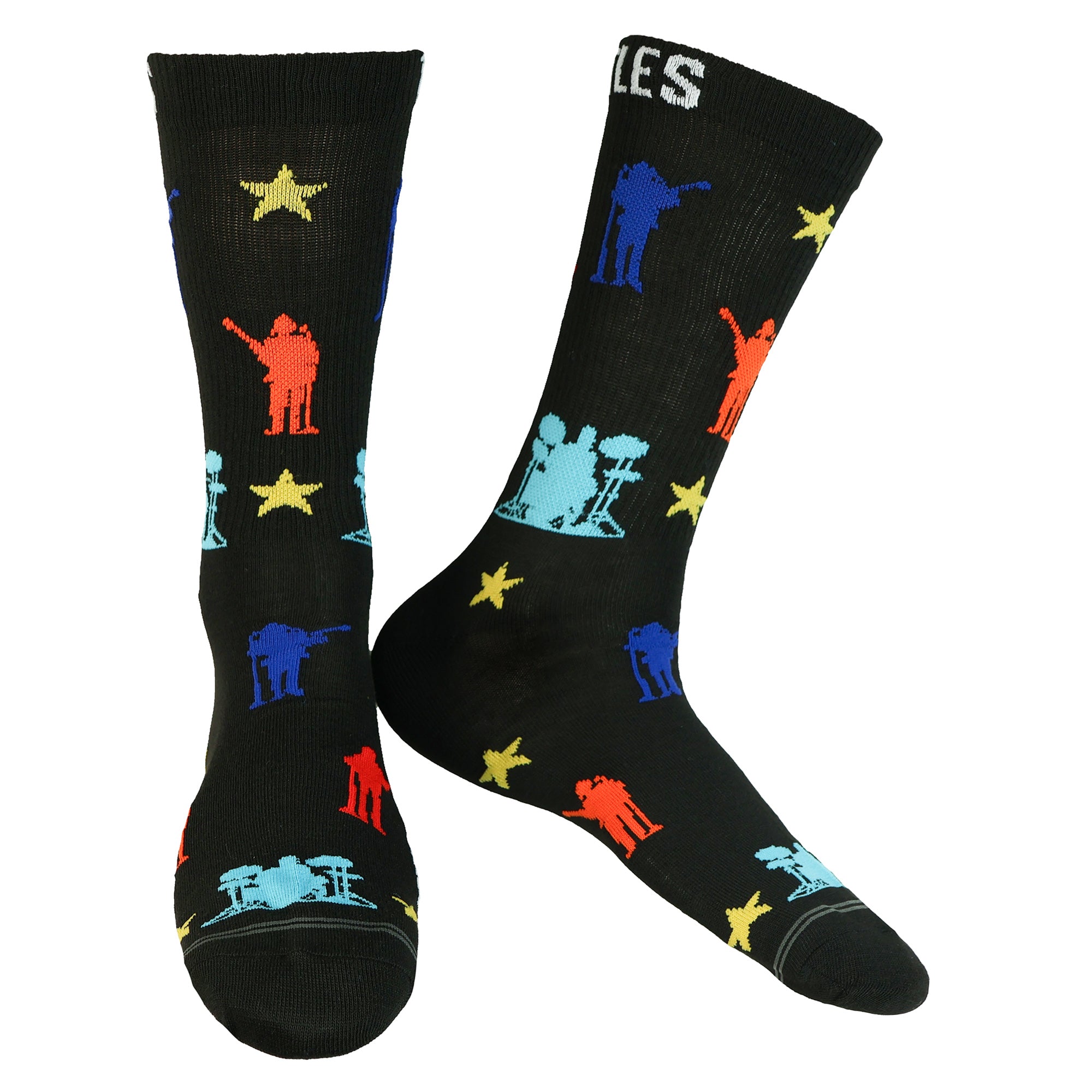 The Beatles Men's Let It Be Assorted Designs 4 Pair Mid-Calf Crew Socks