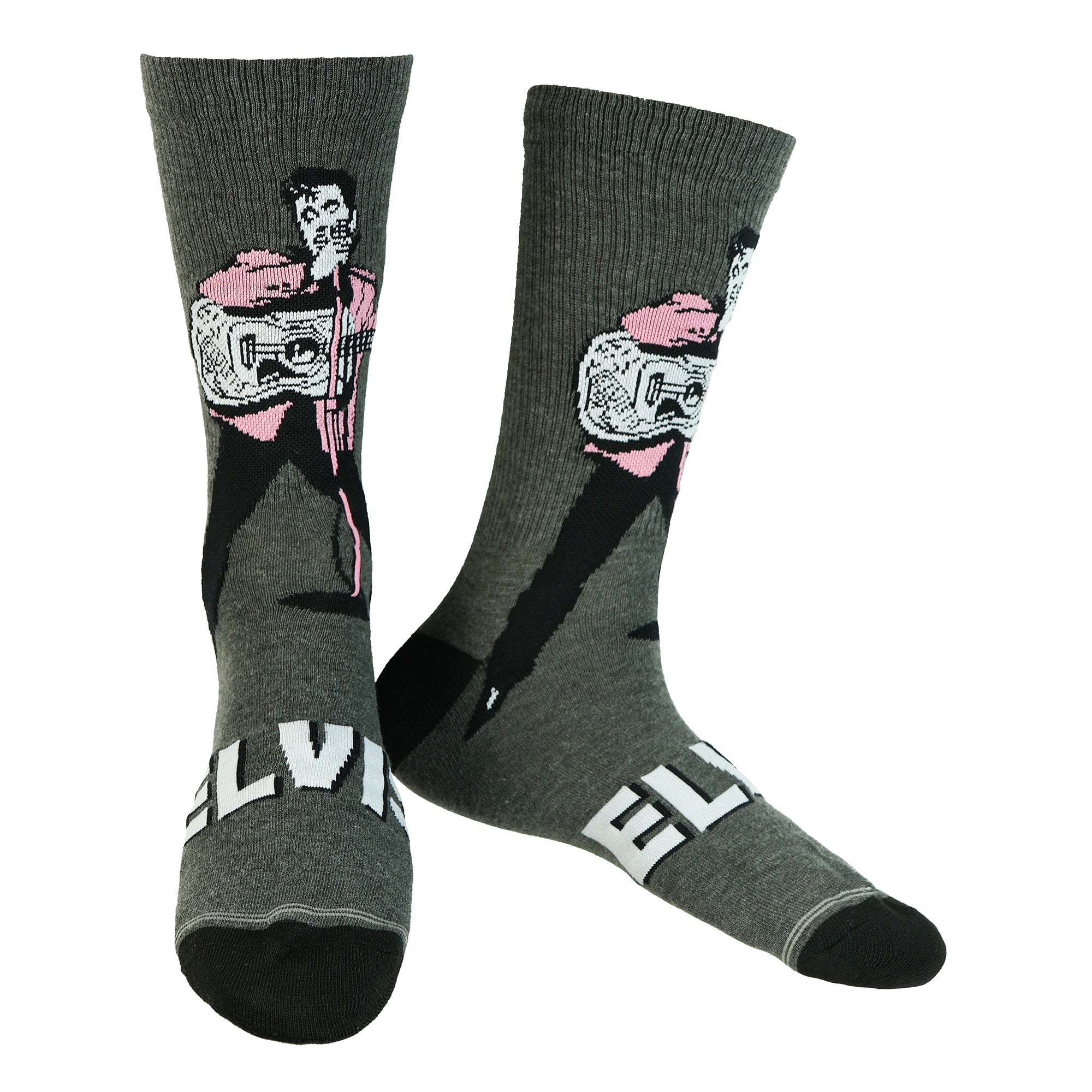 Elvis Presley Socks Men's King of Rock and Roll 4-Pack Crew Socks, 4 Pair