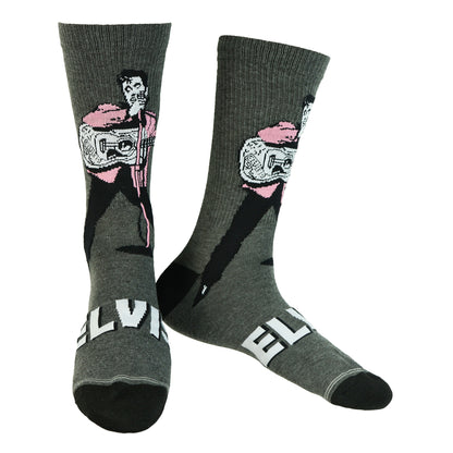 Elvis Presley Socks Men's King of Rock and Roll 4-Pack Crew Socks, 4 Pair