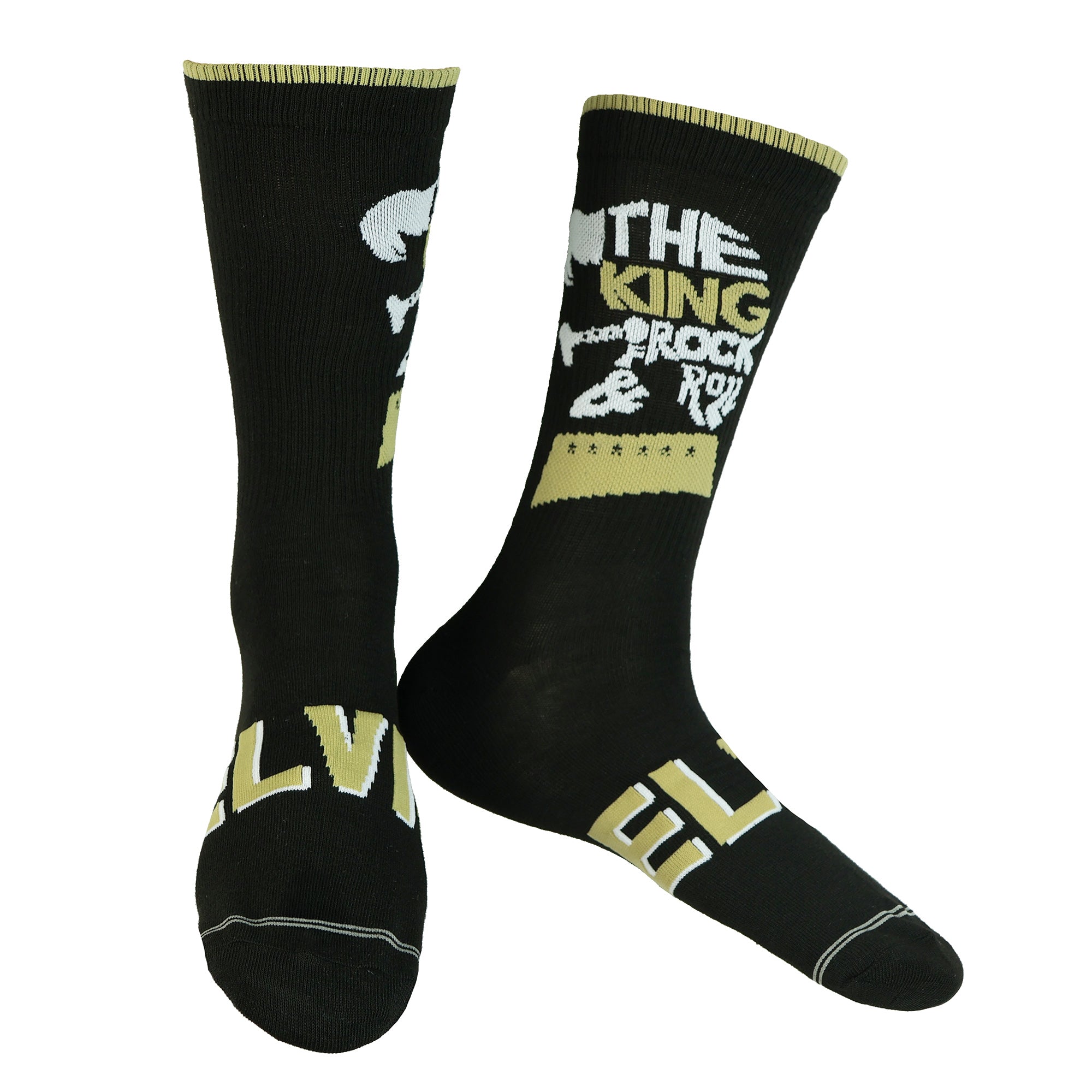 Elvis Presley Socks Men's King of Rock and Roll 4-Pack Crew Socks, 4 Pair
