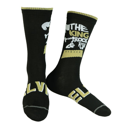 Elvis Presley Socks Men's King of Rock and Roll 4-Pack Crew Socks, 4 Pair