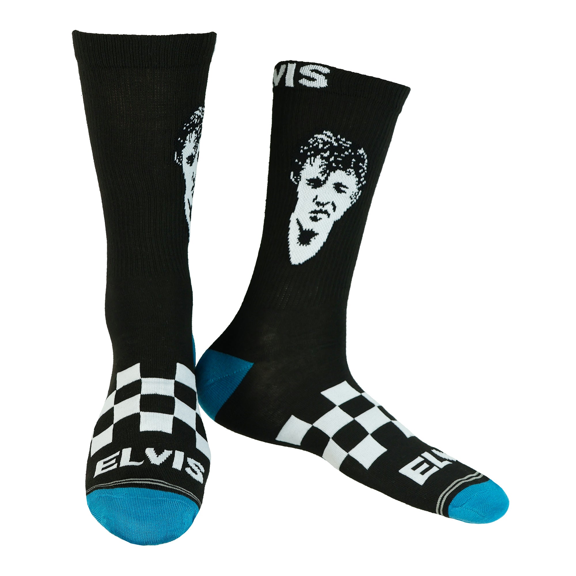 Elvis Presley Socks Men's King of Rock and Roll 4-Pack Crew Socks, 4 Pair