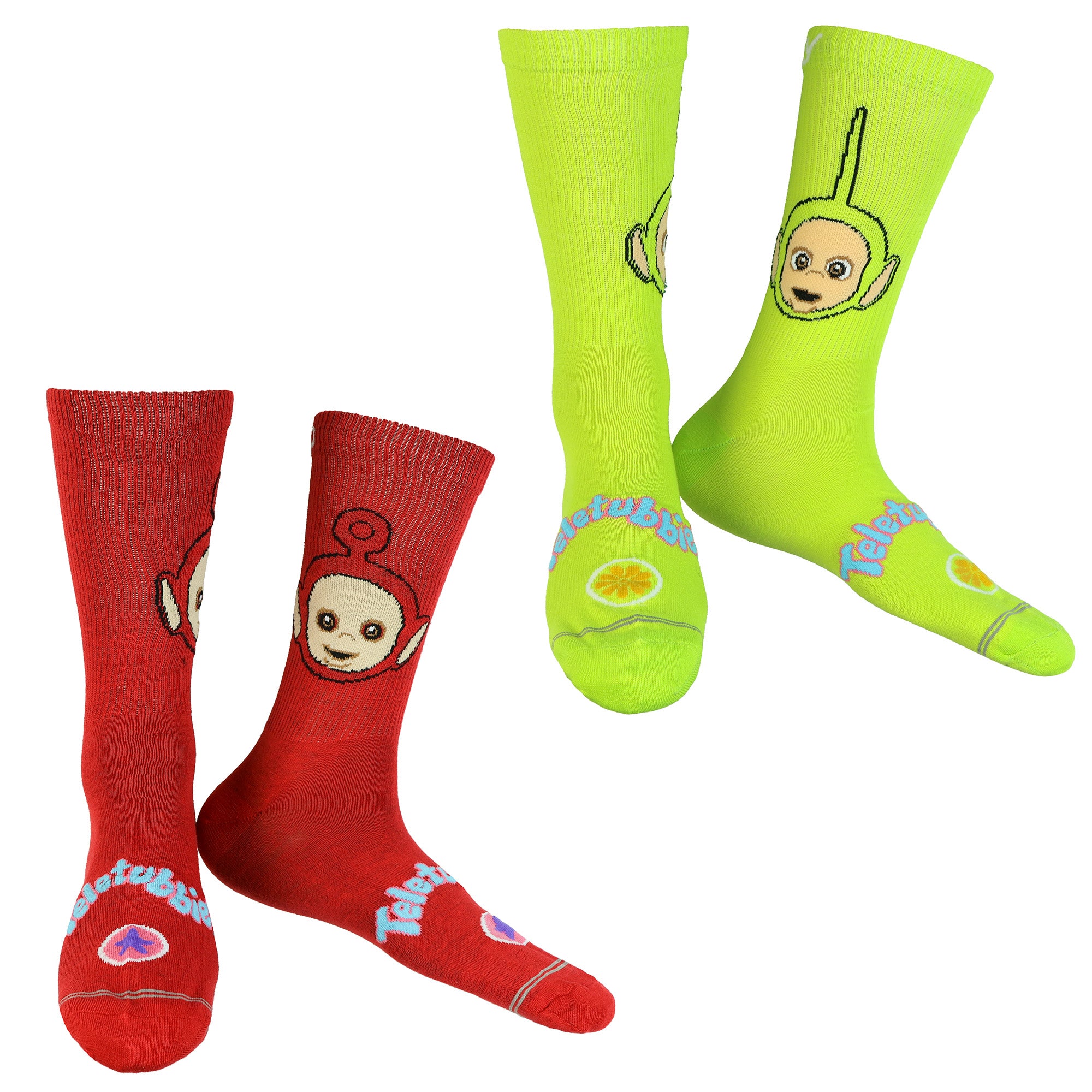 Teletubbies Crew Socks Men's Character Designs 4-Pack Mid-Calf, 4 Pair