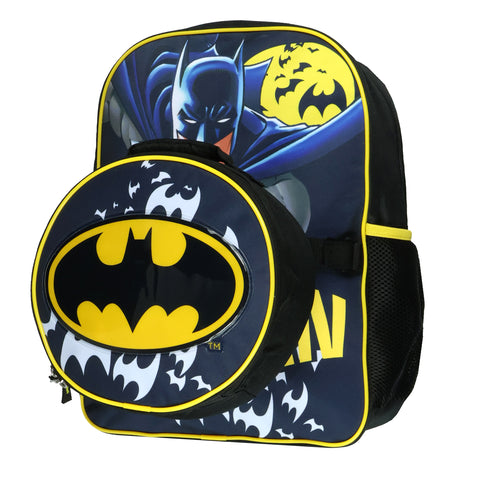 DC Comics Batman Backpack with Removable Bat Signal Insulated Lunch Box Tote Bag