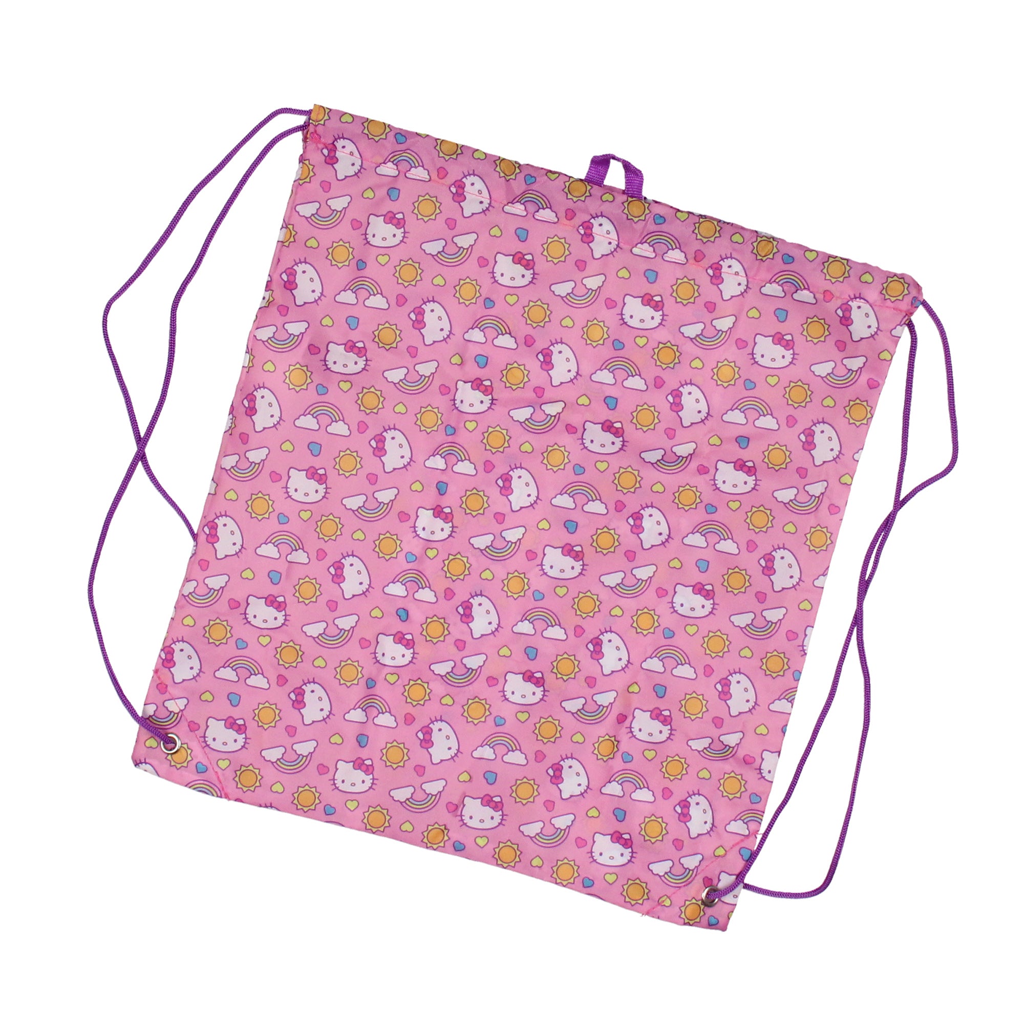 Sanrio Hello Kitty Backpack 5 Piece Set Lunch Bag Cinch Bag Gadget Case Water Bottle 16"