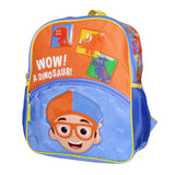 Blippi Wow! A Dinosaur 14" Kids School Backpack Bag w/ Raised Character Designs