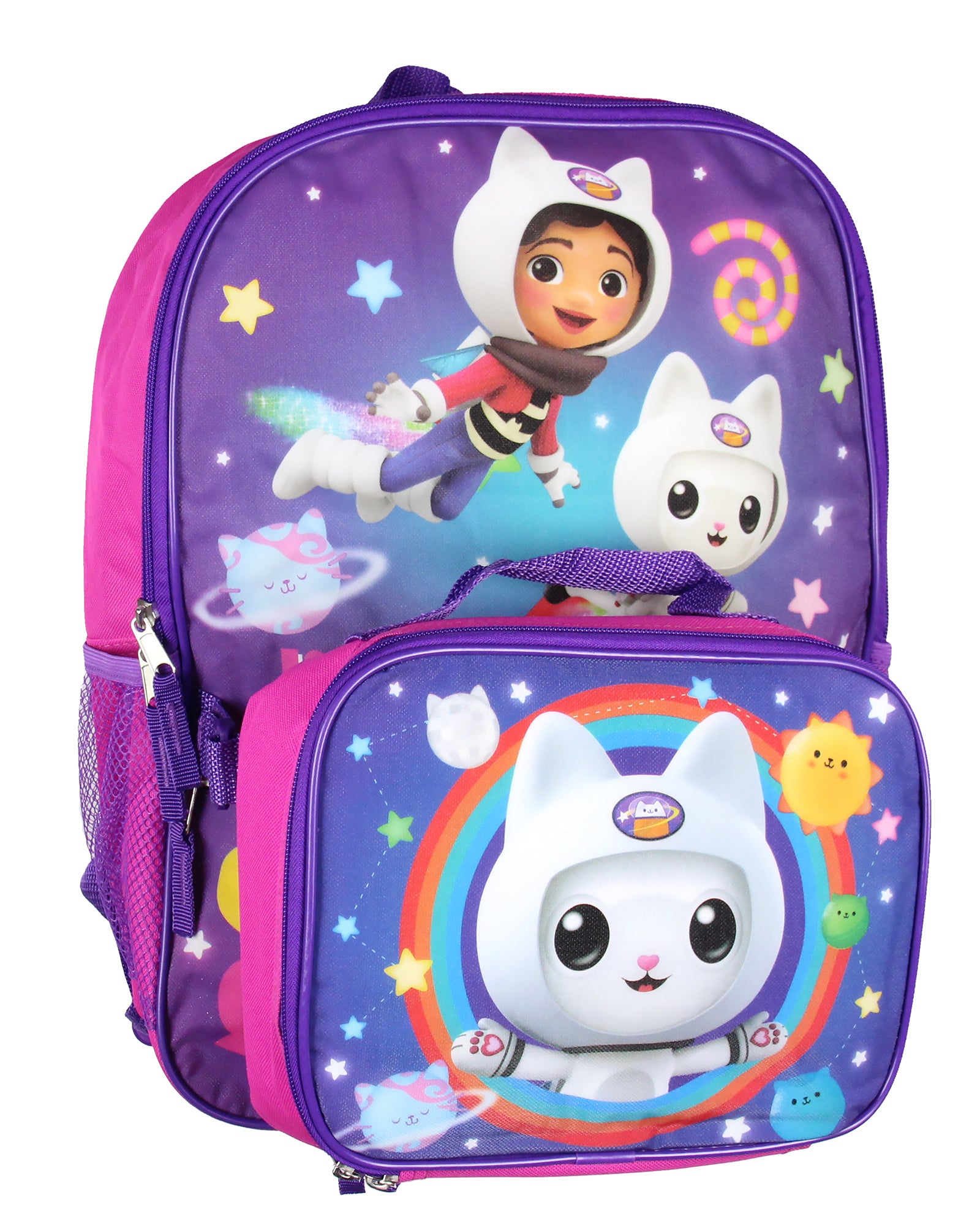 Gabby's Doll House 2 Piece School Backpack Set For Girls With Lunch Bag 16"