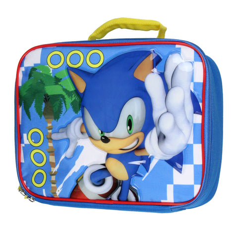 Sonic The Hedgehog Kids Lunch Box Raised Character Insulated Lunch Bag Tote