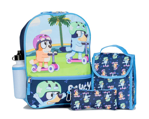 Bluey Backpack Set Lunch Box Bluey and Bingo Water Bottle 5 Piece For Kids