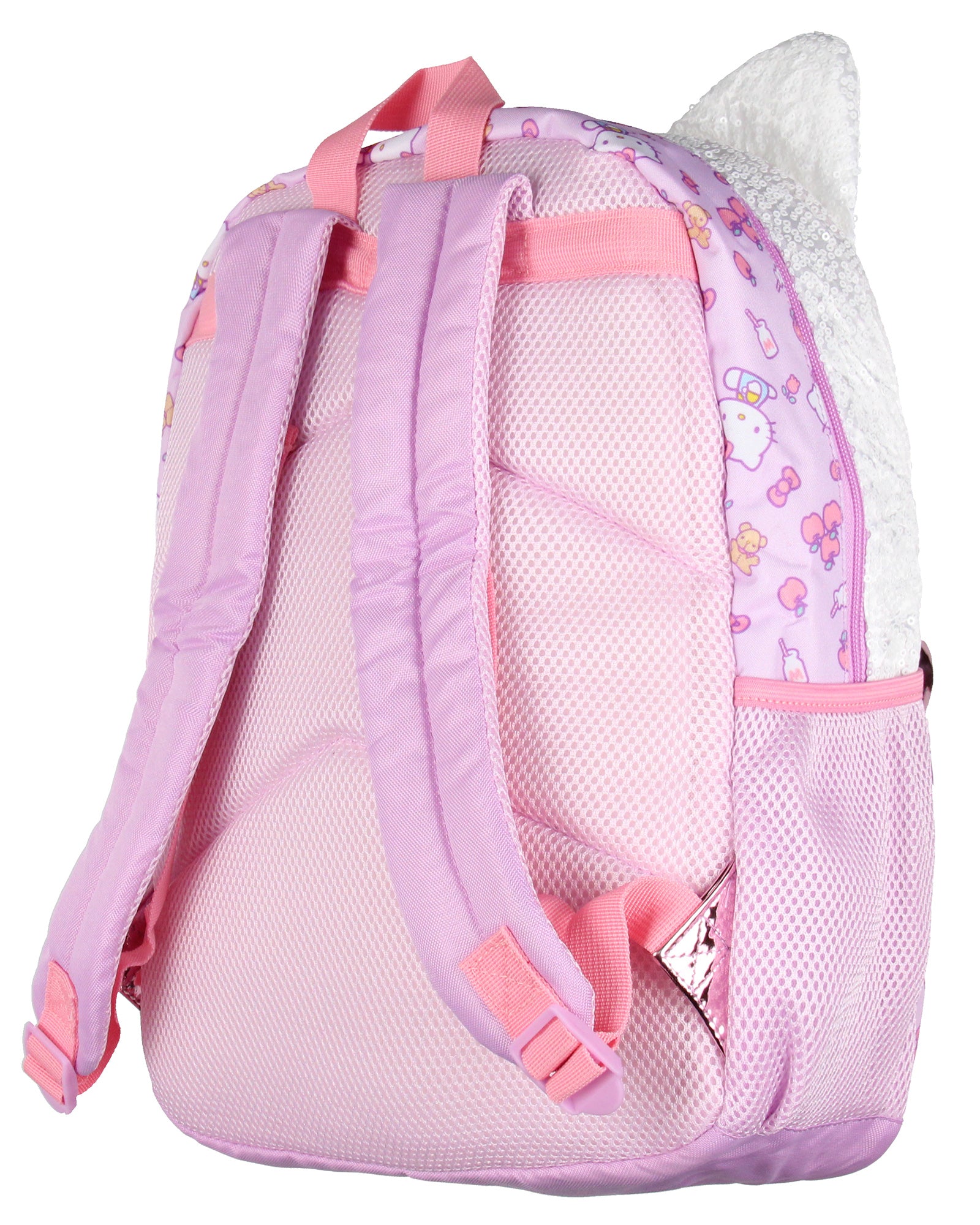 Sanrio Hello Kitty Sequin Bow Zipper Pull School Travel 16" Backpack For Kids