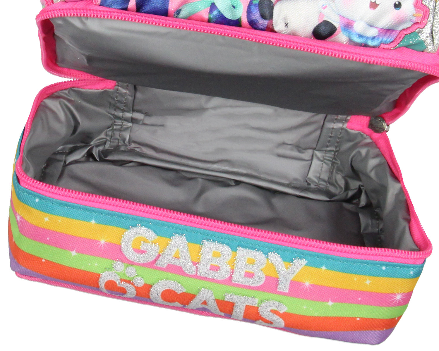 Gabby's Dollhouse Lunch Box 3D Gabby and Cats Dual-Compartment Lunch Bag 9"