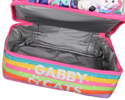 Gabby's Dollhouse Lunch Box 3D Gabby and Cats Dual-Compartment Lunch Bag 9"