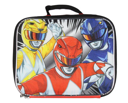 Power Rangers Backpack Set Lunch Box Gadget Water Bottle 5 Piece For Kids 16"