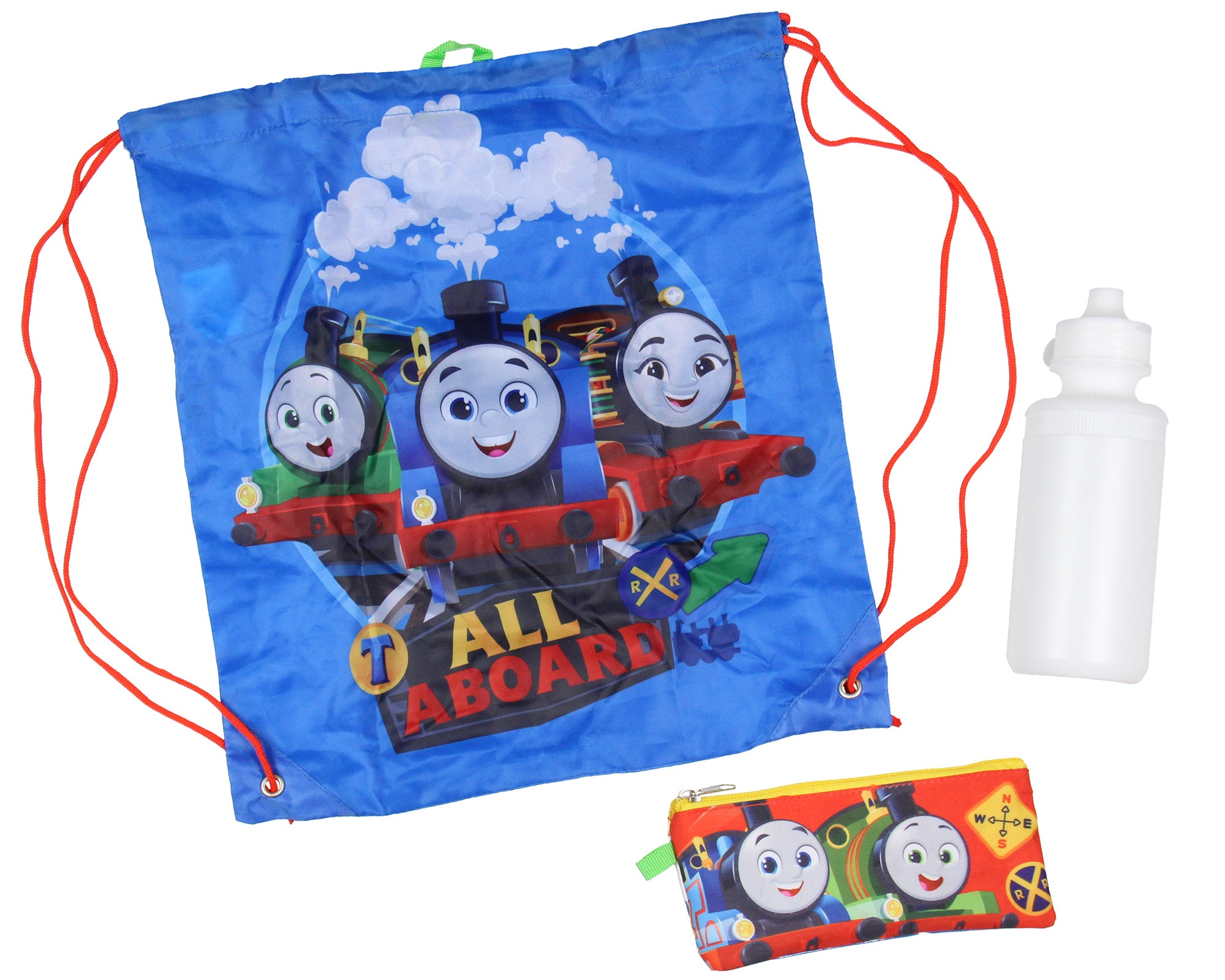 Thomas and Friends Backpack Lunch Box Pencil Water Bottle 5 Piece For Kids 16"