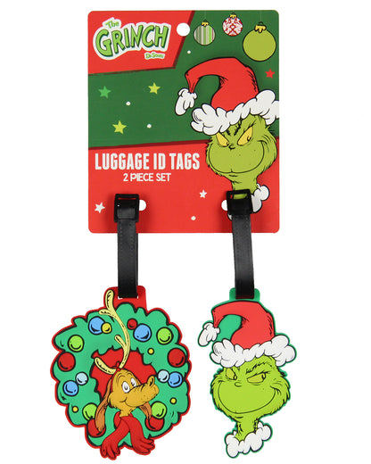 Dr. Seuss The Grinch Max and Grinch 2 Piece Set Rubber Luggage ID Tags - Seven Times Six
