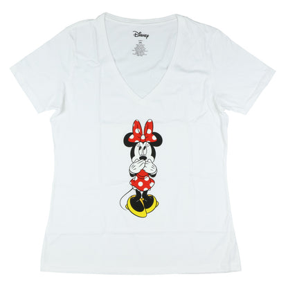 Disney Juniors' Minnie Mouse Speak No Evil V-Neck T-Shirt (2X-Large)