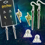 Harry Potter Earrings For Women 3 Pack Deathly Hallows, Lightning Scar, Harry Potter Wand
