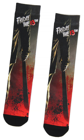 Friday The 13th Jason Machete Splatter Premium Sublimated Crew Socks