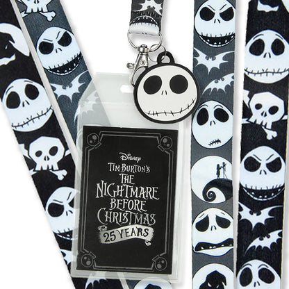 Nightmare Before Christmas Jack ID Lanyard Badge Holder With 1.5" Charm Pendant - Seven Times Six