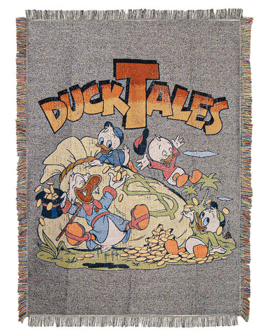 Disney's DuckTales, "Money Bags" Woven Tapestry Throw Blanket, 48" x 60", Multi Color