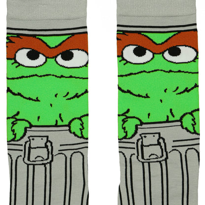 Sesame Street Oscar The Grouch 360 Character Design Mens Crew Socks, 1 Pair