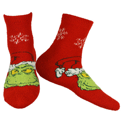 Dr. Seuss The Grinch Women's Merry Grinchmas 2-Pack Chenille Ankle Socks