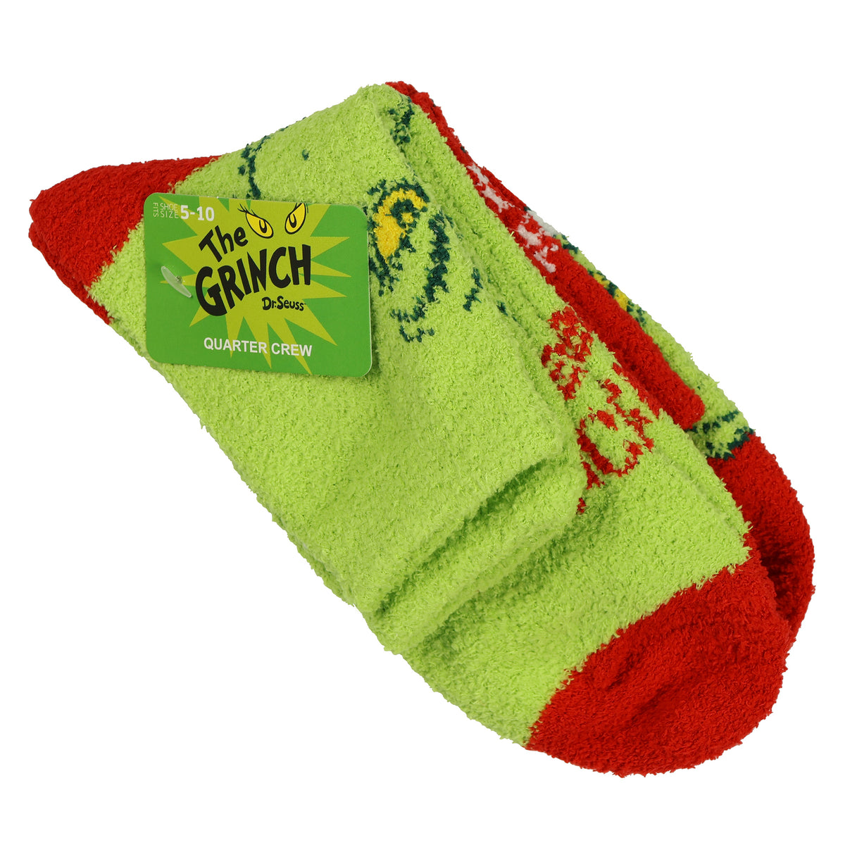 Dr. Seuss The Grinch Women's Merry Grinchmas 2-Pack Chenille Ankle Socks