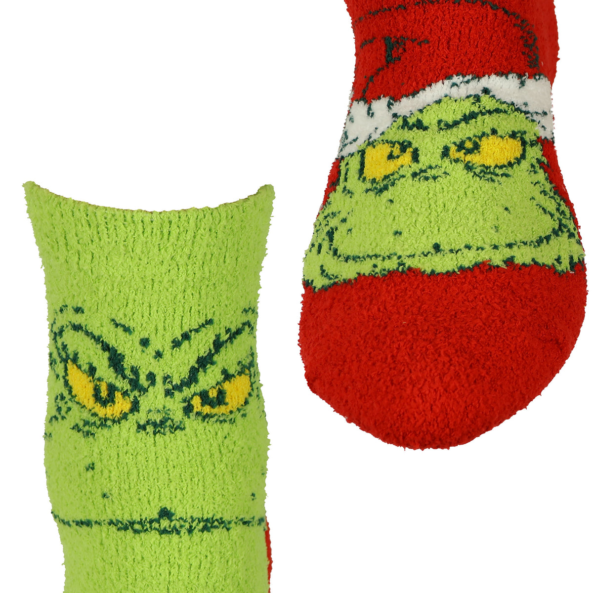 Dr. Seuss The Grinch Women's Merry Grinchmas 2-Pack Chenille Ankle Socks
