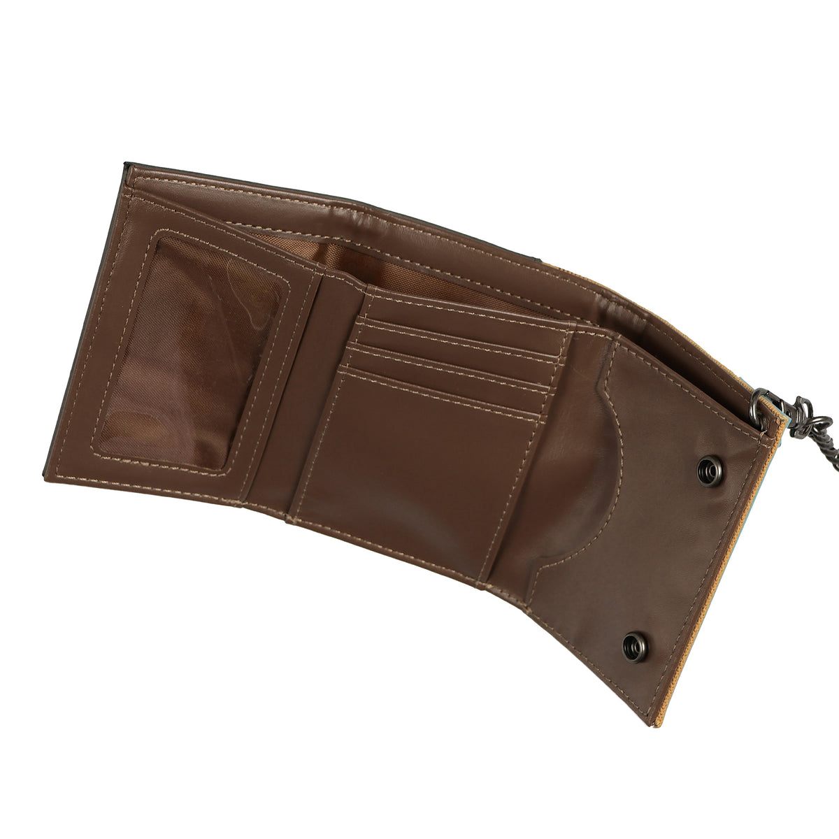 One Piece Straw Hat Crew Tri-Fold Snap Chain Wallet With Loop Strap