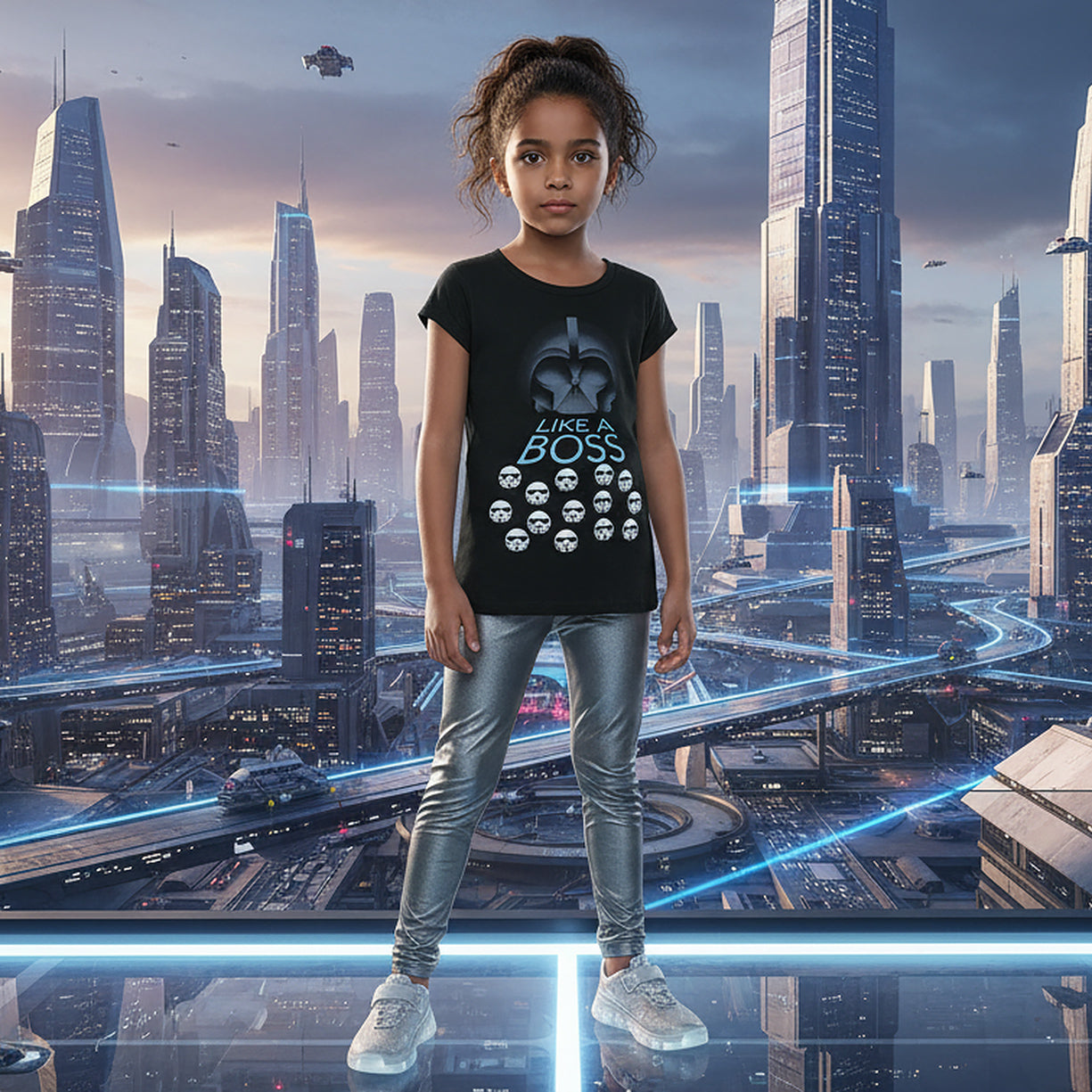 Star Wars Girls' Darth Vader And Stormtroopers Like A Boss T-Shirt (Medium)