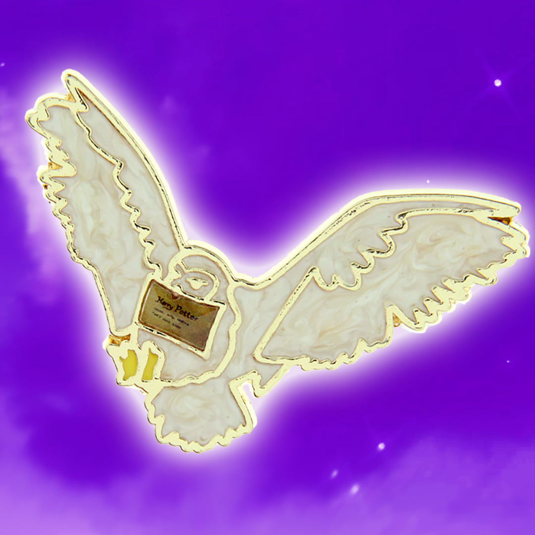 Harry Potter Hedwig Owl With Hogwarts Acceptance Letter Broche Brooch Enamel Pin