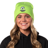 Neff Monsters Inc. Mike Wazowski Embroidered Face Fold Cuff Adult Beanie OSFM