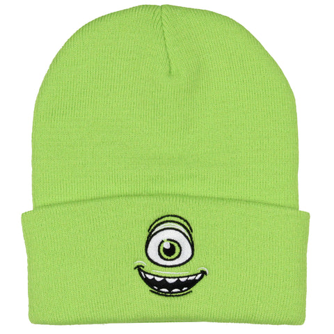 Neff Monsters Inc. Mike Wazowski Embroidered Face Fold Cuff Adult Beanie OSFM