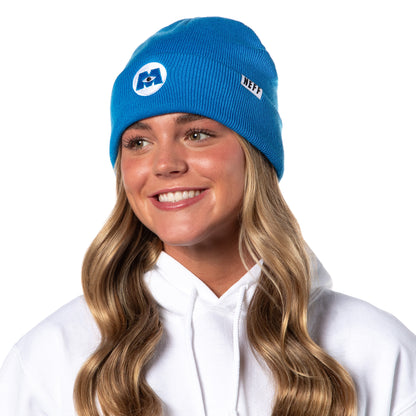 Monsters Inc Embroidered Logo Fold Cuff Adult Beanie OSFM